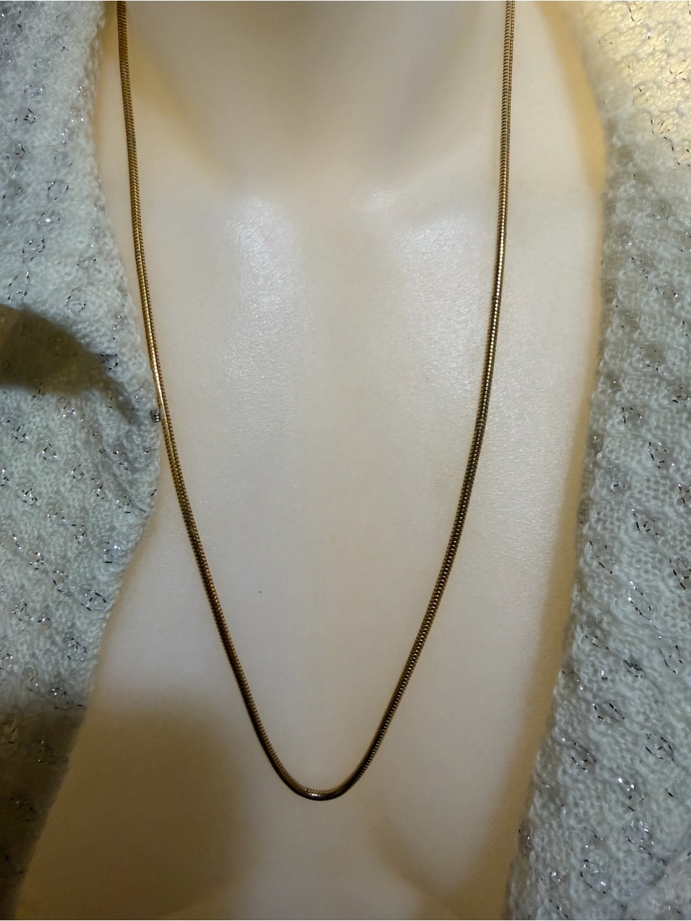 Vintage Gold-Tone Snake Chain Necklace